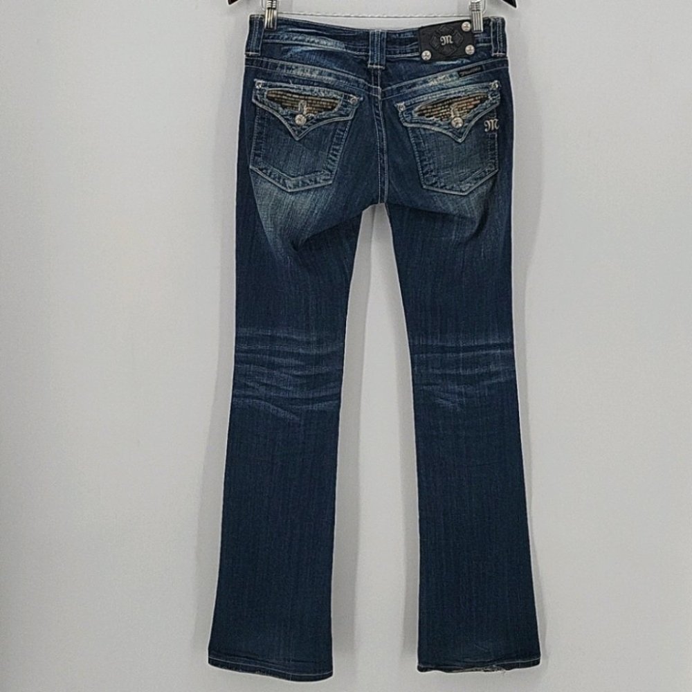 Miss Me Distressed Boot Cut Jeans Size 28